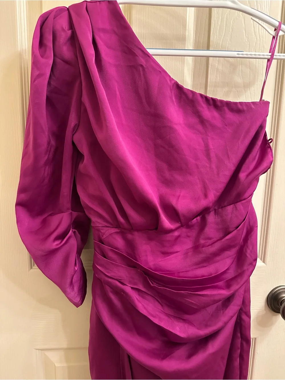 DO+BE One-Shoulder Fuchsia Cocktail Dress